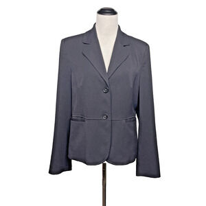 Charter Club Women 12 Black 2 Button Blazer Suit Jacket Career Business Corpcore